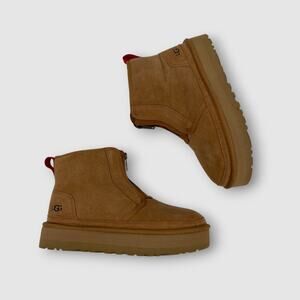 UGG Classic Neumel Zip Suede Platform Boots Chestnut Women’s Size 8